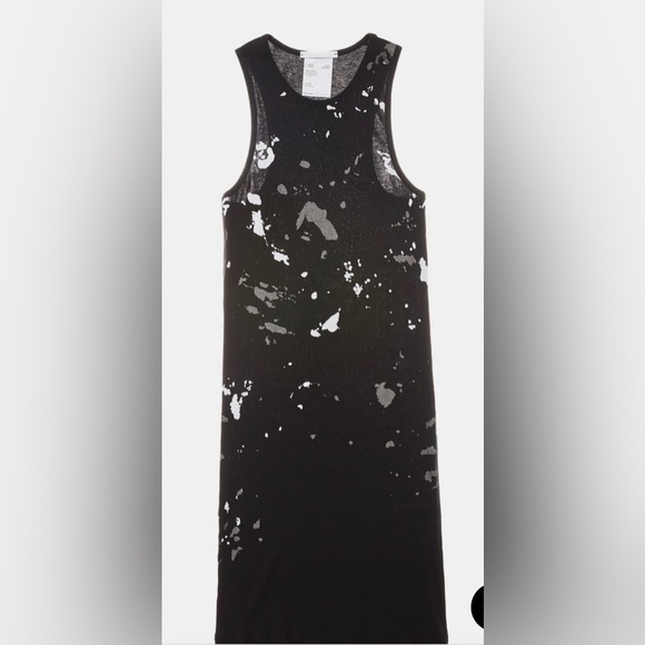 Helmut Lang black PAINTED RIB MASC TANK DRESS. Size small - Picture 3 of 3